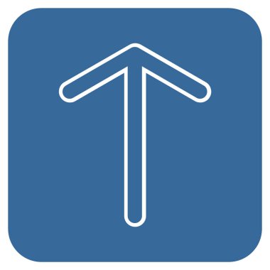 Düz yukarı ok vektör simgesi kare