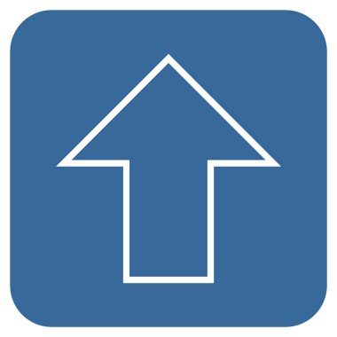 Düz yukarı ok vektör simgesi kare