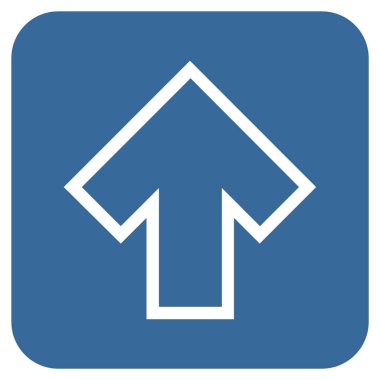 Düz yukarı ok vektör simgesi kare