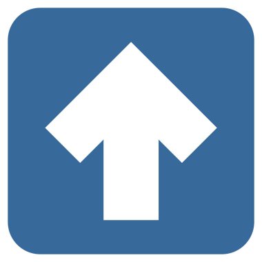 Düz yukarı ok vektör simgesi kare