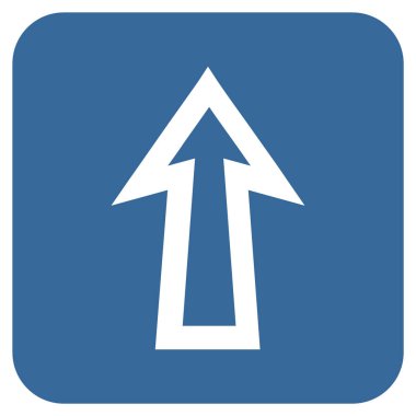 Düz yukarı ok vektör simgesi kare