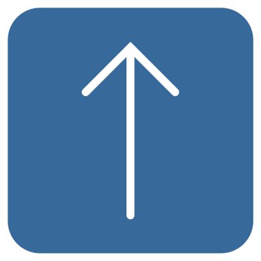 Düz yukarı ok vektör simgesi kare