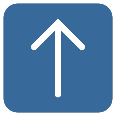 Düz yukarı ok vektör simgesi kare