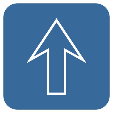 Düz yukarı ok vektör simgesi kare