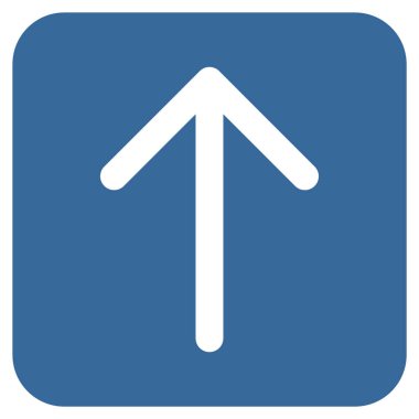 Düz yukarı ok vektör simgesi kare