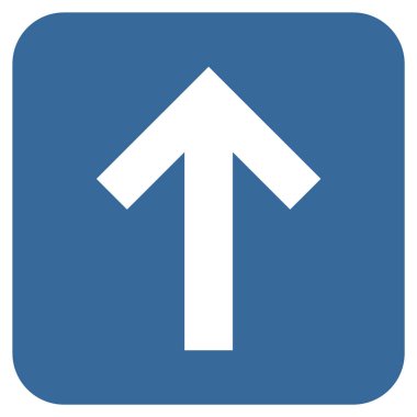 Düz yukarı ok vektör simgesi kare