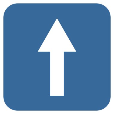 Düz yukarı ok vektör simgesi kare