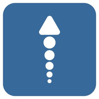 Düz yukarı ok vektör simgesi kare