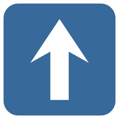 Düz yukarı ok vektör simgesi kare