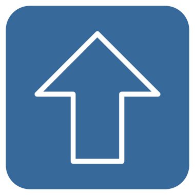 Düz yukarı ok vektör simgesi kare