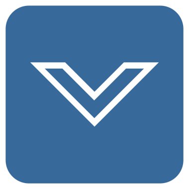 Vektör simge düz aşağı ok ucu kare