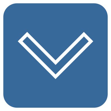 Vektör simge düz aşağı ok ucu kare