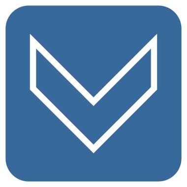 Vektör simge düz aşağı ok ucu kare