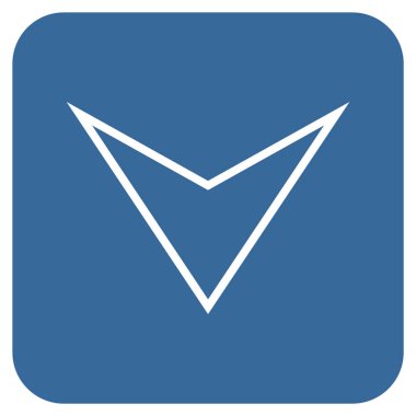 Vektör simge düz aşağı ok ucu kare