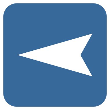 Vektör simge düz sol ok ucu kare