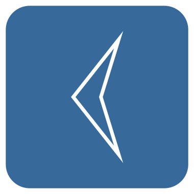 Vektör simge düz sol ok ucu kare