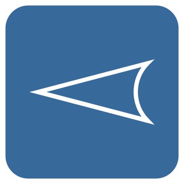 Vektör simge düz sol ok ucu kare