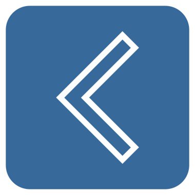 Vektör simge düz sol ok ucu kare