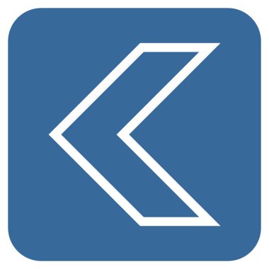 Vektör simge düz sol ok ucu kare