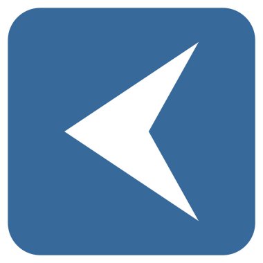 Vektör simge düz sol ok ucu kare