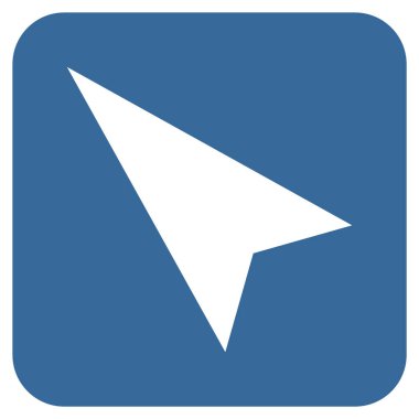 Ok ucu sol yukarı düz kare vektör simgesi