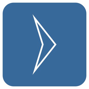 Ok ucu değil düz vektör simgesi kare