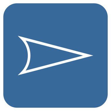 Ok ucu değil düz vektör simgesi kare