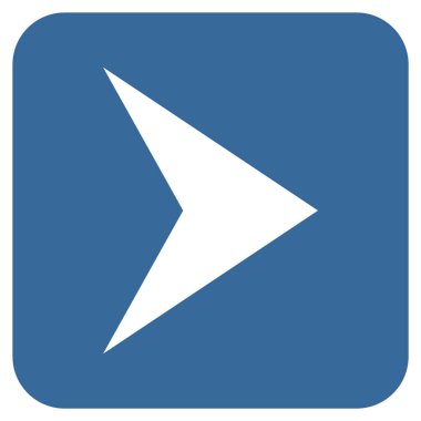 Ok ucu değil düz vektör simgesi kare