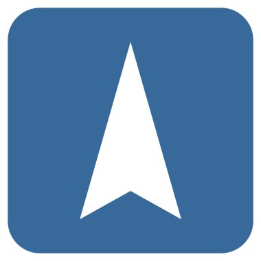 Vektör simge düz yukarı ok ucu kare