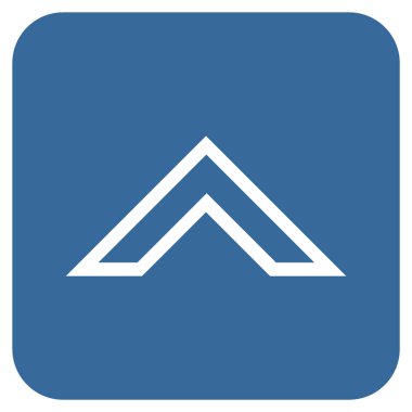 Vektör simge düz yukarı ok ucu kare