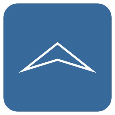 Vektör simge düz yukarı ok ucu kare