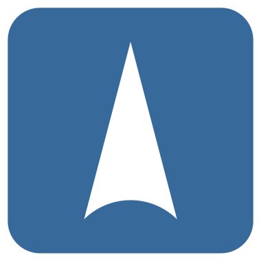 Vektör simge düz yukarı ok ucu kare