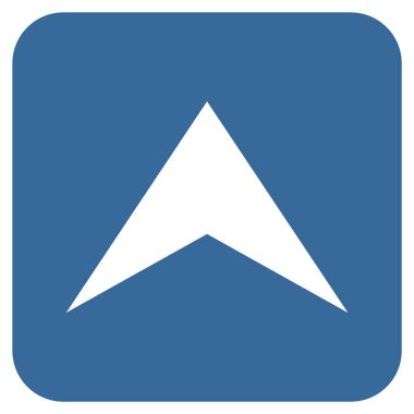 Vektör simge düz yukarı ok ucu kare