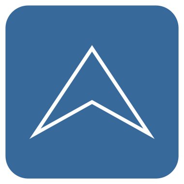 Vektör simge düz yukarı ok ucu kare