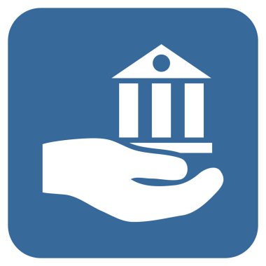 Vektör simge banka hizmet düz kare