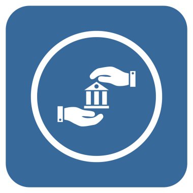 Vektör simge banka hizmet düz kare