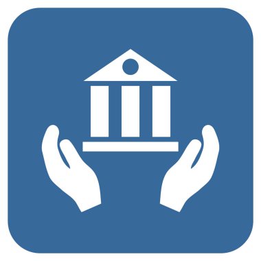 Vektör simge banka hizmet düz kare