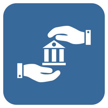 Vektör simge banka hizmet düz kare