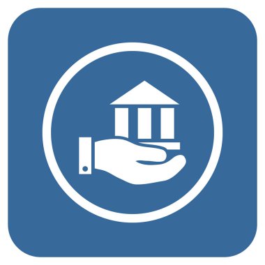 Vektör simge banka hizmet düz kare