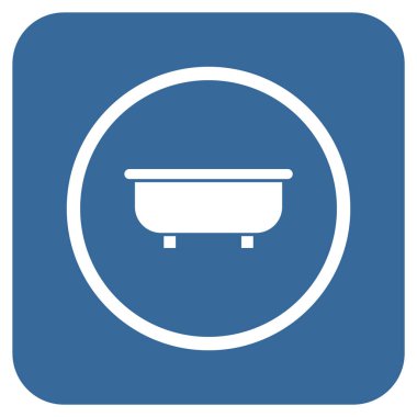 Küvet düz kare vektör simgesi