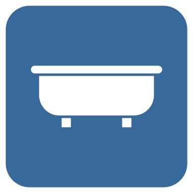 Küvet düz kare vektör simgesi