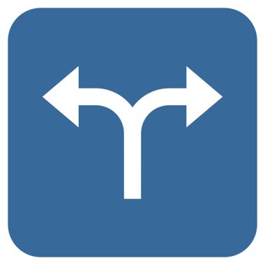 Bifurkasyon oklar sol düz kare vektör simgesi sağ