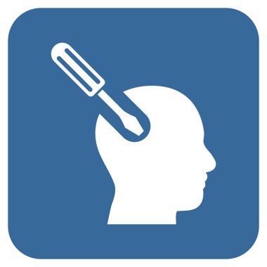 Beyin aracı düz kare vektör simgesi