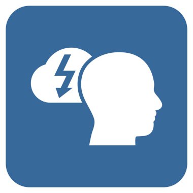 Beyin fırtınası düz kare vektör simgesi