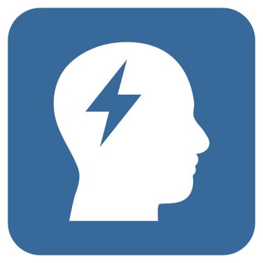 Beyin fırtınası düz kare vektör simgesi