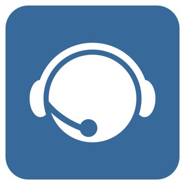 Çağrı Merkezi operatörü düz kare vektör simgesi