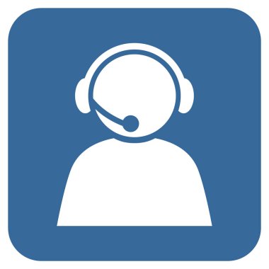 Çağrı Merkezi operatörü düz kare vektör simgesi