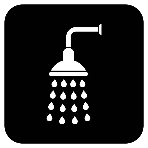 Shower Flat Squared Vector Icon — Stock Vector