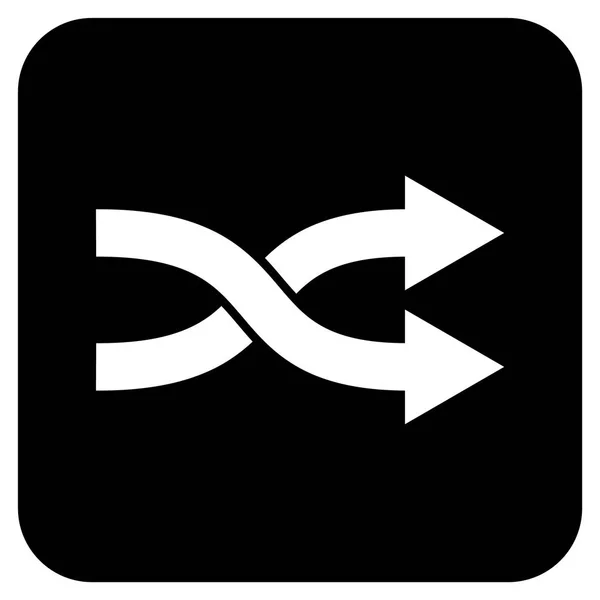 Pfeile rechts flach quadriert Vektor-Symbol mischen — Stockvektor