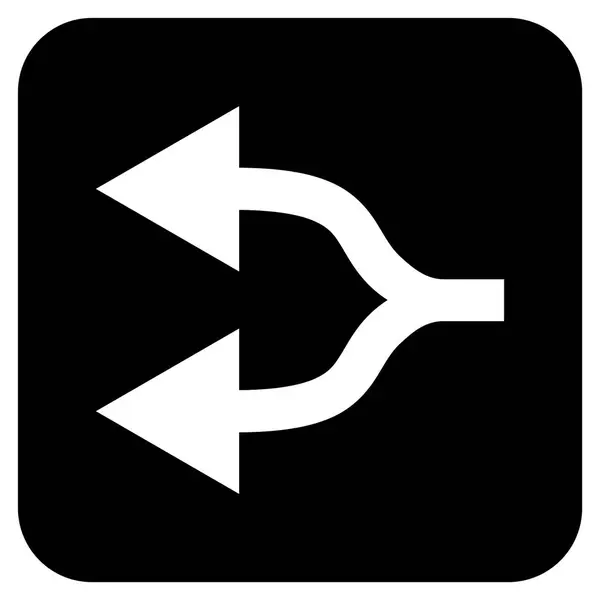 Pfeilspalten links flache quadratische Vektorsymbole — Stockvektor